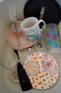 Dude, you gotta wash dishes before you on vacation.