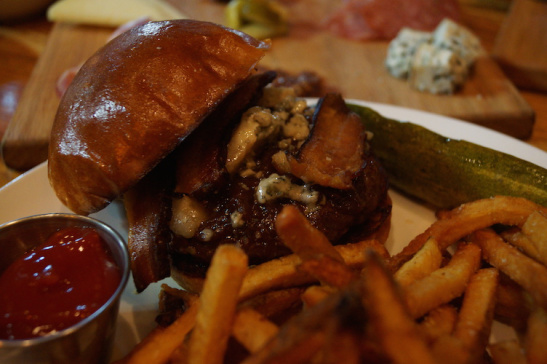 The burger was cooked exactly right, and was one of the best burgers I have had in town. Excellent.